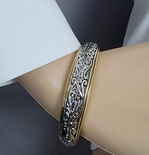 アクセサリー Vintage Silver&Gold Combi Bangle 750 925 925 Sterling Silver Handmade Customized Vintage Design