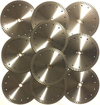 7'' 10 (Pcs)Turbo Concrete Brick Block Tile Asphalt Diamond Saw Blade 5/8-DM-BEST