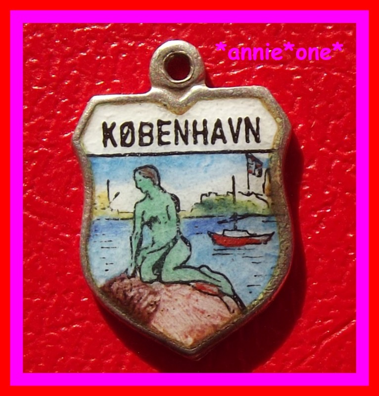 ꧁ Bettelarmband AnhäNger Kopenhagen KøBenhavn Meerjungfrau Wappen Silber 835 ꧂