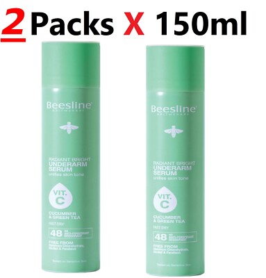 2 Packs Beesline Radiant Bright Under-arm Serum, Cucumber & Green Tea 2 X 150 ml