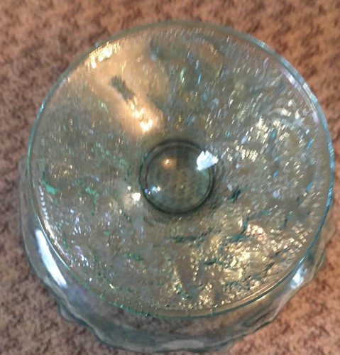 Blue Glass 4” Pedestal Candy Nut Dish Bowl