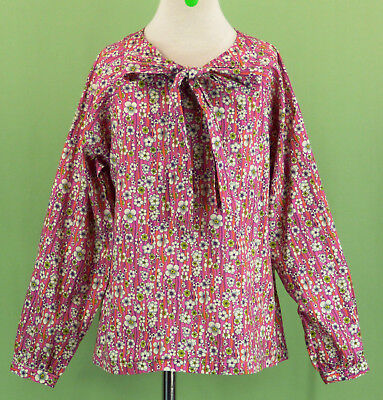 Oscar de la Renta purple floral top blouse multicolor EUC Size 10