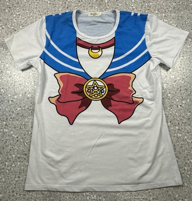 Sailor Moon Beautiful Girl Warrior Crystal Cosplay T-shirt Anime Small