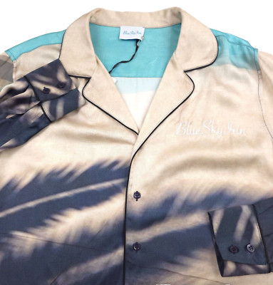 $460 Blue Sky Inn Oversized Pool Shadow Long Sleeve Shirt Made Italy Mens Medium