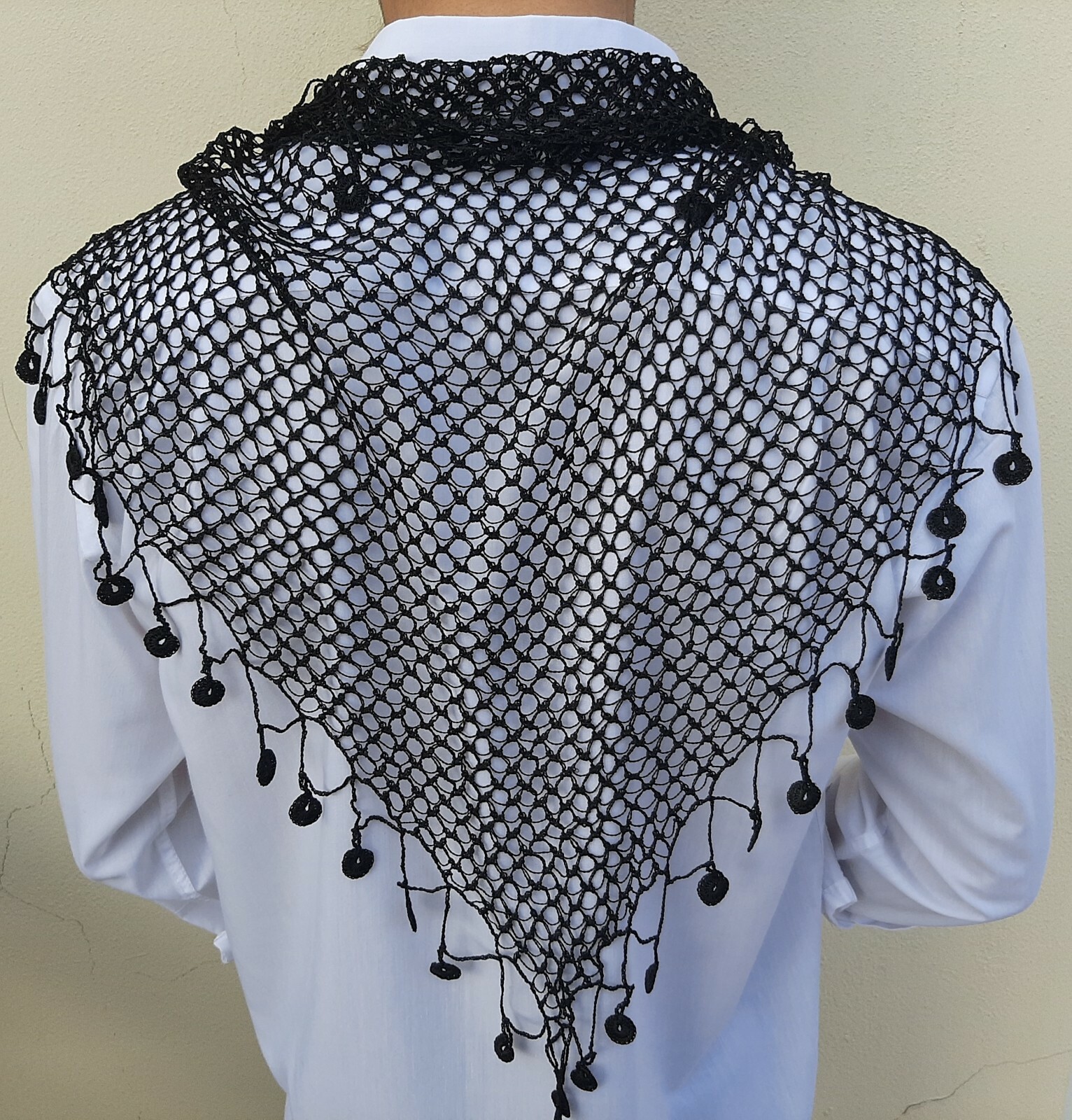 Pre-owned Handmade Traditional Cretan Sariki Turban/bandana/scarf  100% Greek Finest Silk In Black