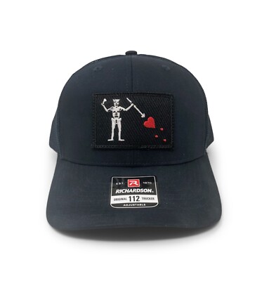 Blackbeards Flag Patch Hat Richardson 112 SnapBack Trucker Ball Cap Navy Blue