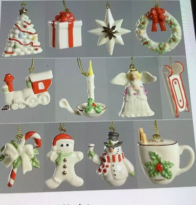 Lenox WINTER DELIGHTS  12 Piece  miniature Ornament mini Set NIB