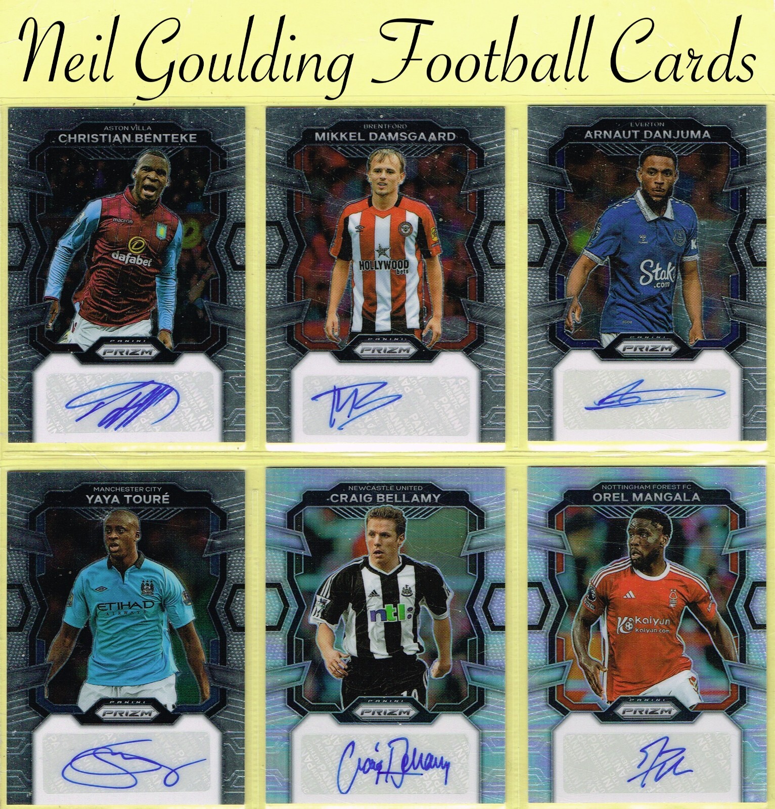 22-23 Panini Prizm YAYA TOURE 直筆サインカード 2023-24 Panini Prizm EPL Man City Legend Yaya Toure Auto