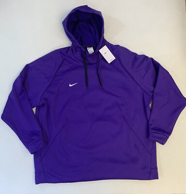 Nike Hoodie Mens XXL Sweatshirt Therma-fit Activewear Pullover Fleece Purple NWT