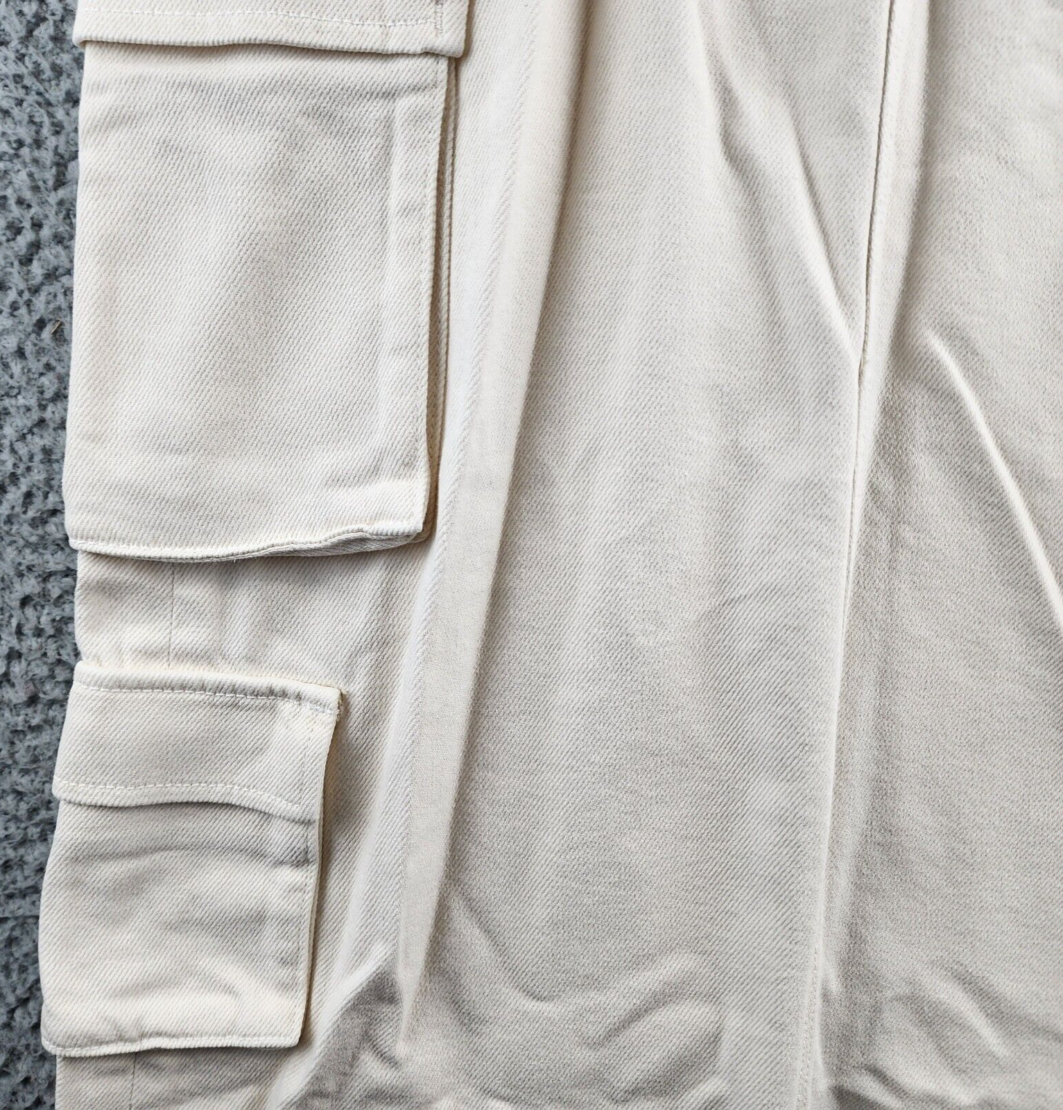 MOTHER The Fun Dip Cargo Maxi Skirt Women's 29 Natural Pockets Slit Button Zip - Picture 5 of 15