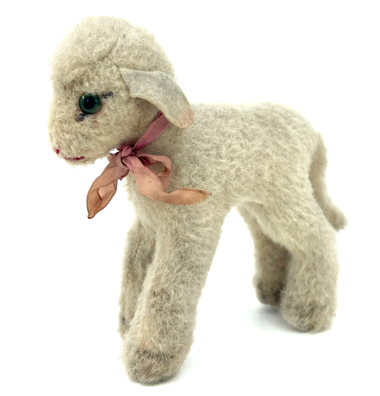 Steiff Lamby Lamb 1960s Wool Plush 14cm 5.5in Glass Eyes no
