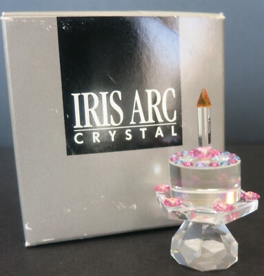 IRIS ARC CRYSTAL PEDESTAL BIRTHDAY CAKE W/ BOX