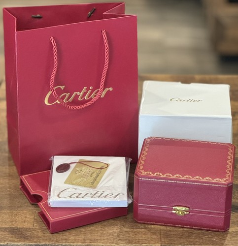 New Genuine Cartier Watch Box/Case Card/Tag/Bag W/All New Genuine Cartier Watch Box/Case Card/Tag/Bag W/All