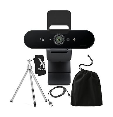 Logitech Brio 4K Ultra HD Webcam with Microphone for Desktop with Tripod & Un...