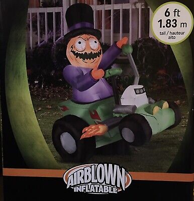 Gemmy Airblown Inflatable Halloween Hotrod Pumkin Man 6’ new in box!