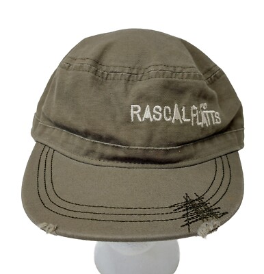 Rascal Flatts Headshots KC Caps Adult Cadet Cap, Hat Green Adjustable Strap Back