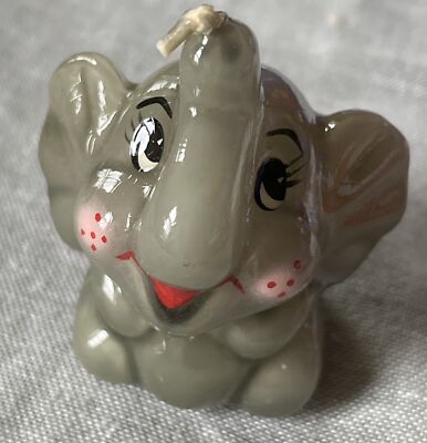 Vintage Russ Birthday Candle Elephant  3 inch