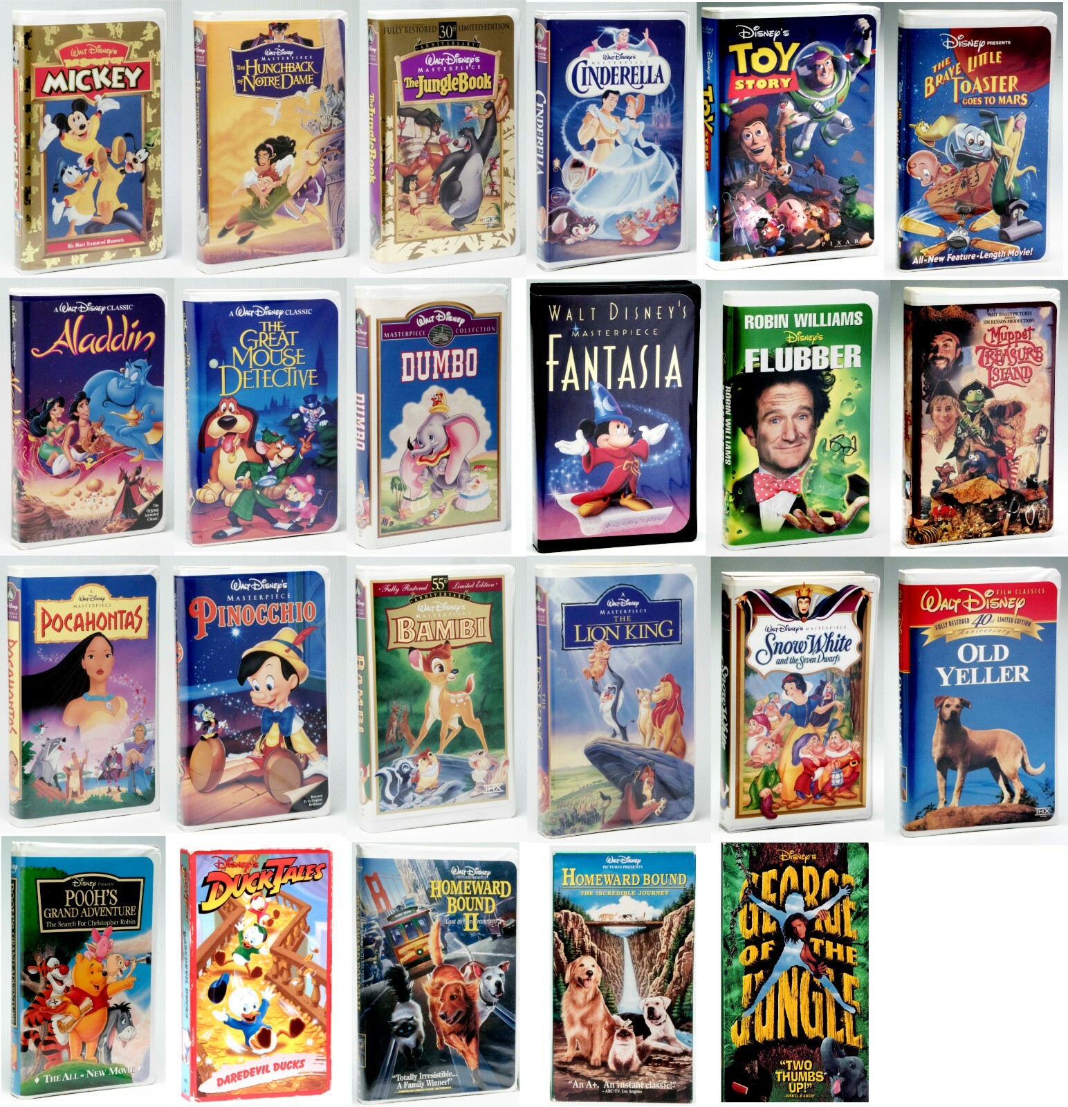 WALT DISNEY VHS MICKY PINOCCHIO HUNCHBACK BAMBI LION KING