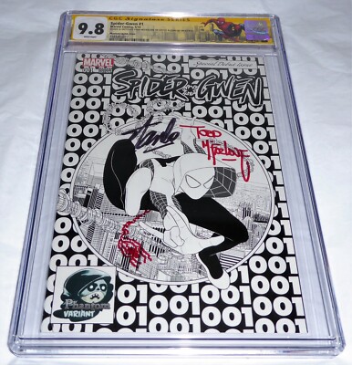 Spider-Gwen #1 CGC SS Signature Autograph STAN LEE MCFARLANE Signed & Sketch 9.8