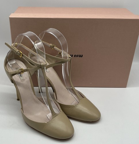 【関税&送料込】Miu Miu Gold Leather Pumps Miu Miu Metallic Technical Fabric And Patent Leather Pumps