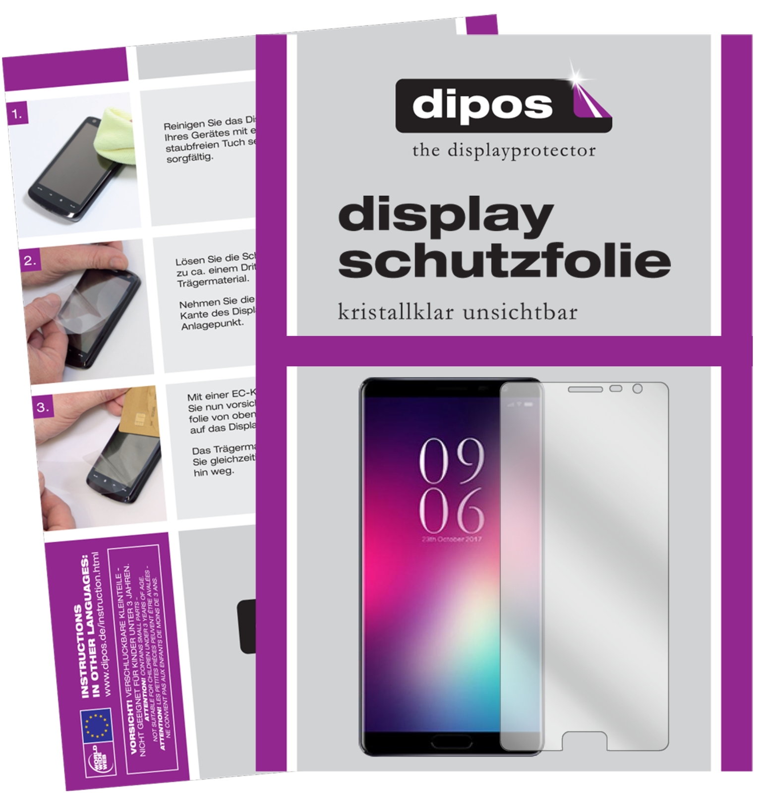 2x Pellicola per Poptel P9000 Max Protettiva Protezione Schermo Cristallo dipos
