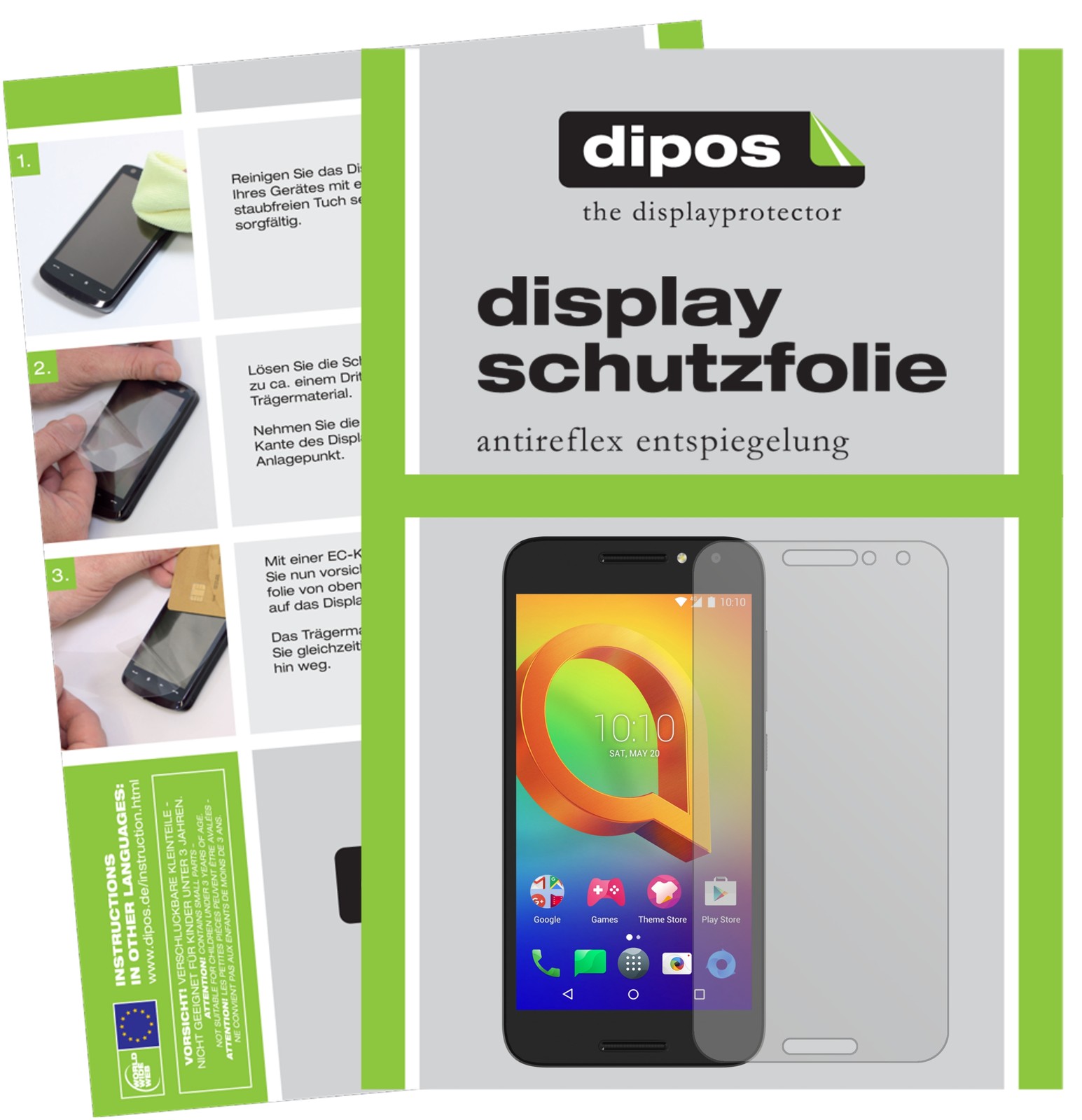 2x Pellicola per Alcatel Pixi 4 Protettiva Protezione opaco Vetro Flessibile 9H
