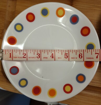 Set Of 5 Corelle Corning Hot Dots Plates Approximately 7''
