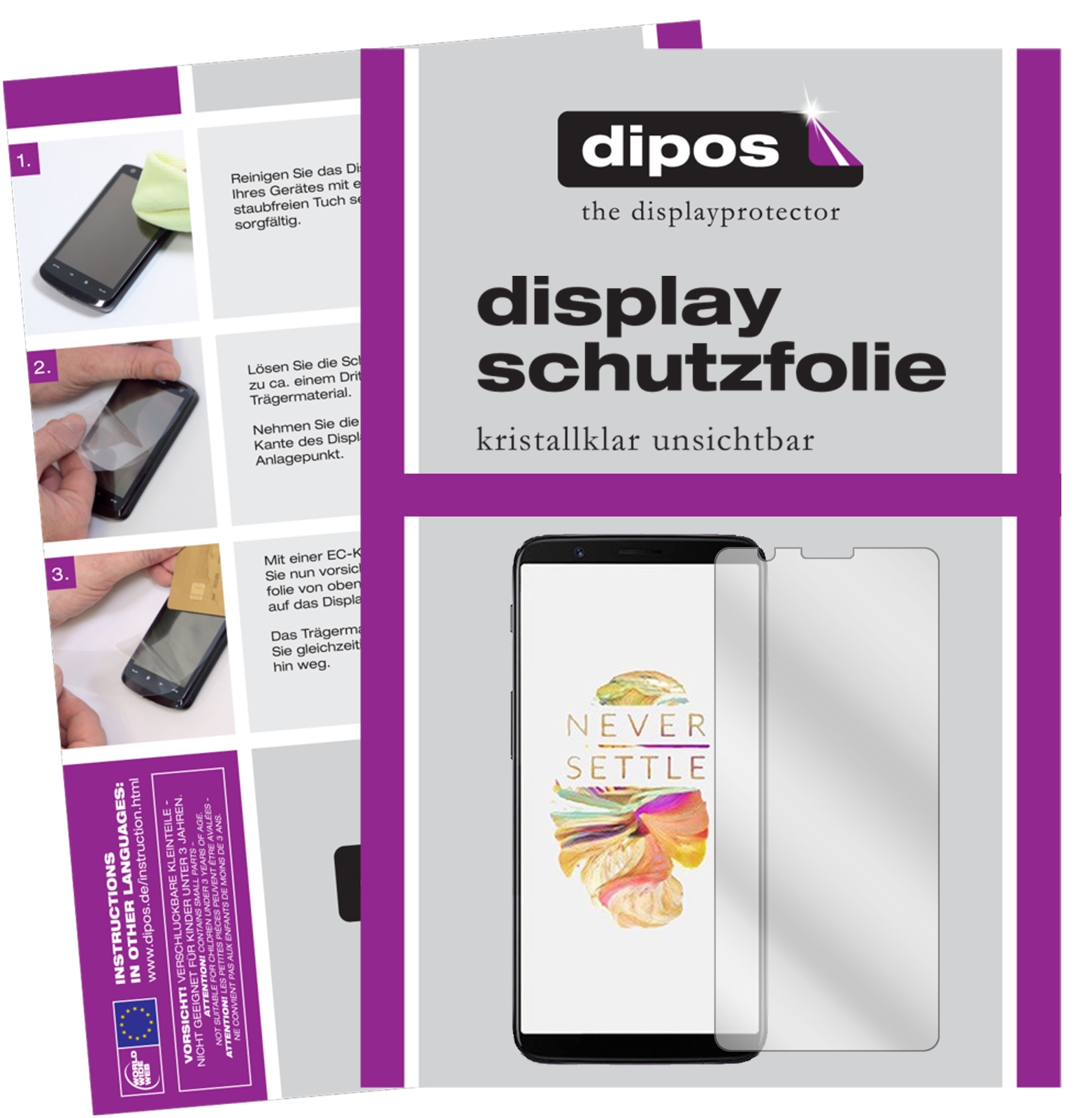 Dipos Pellicola Protettiva Crystalclear Per OnePlus X (2 Pezzi) - Made In Germany - 3