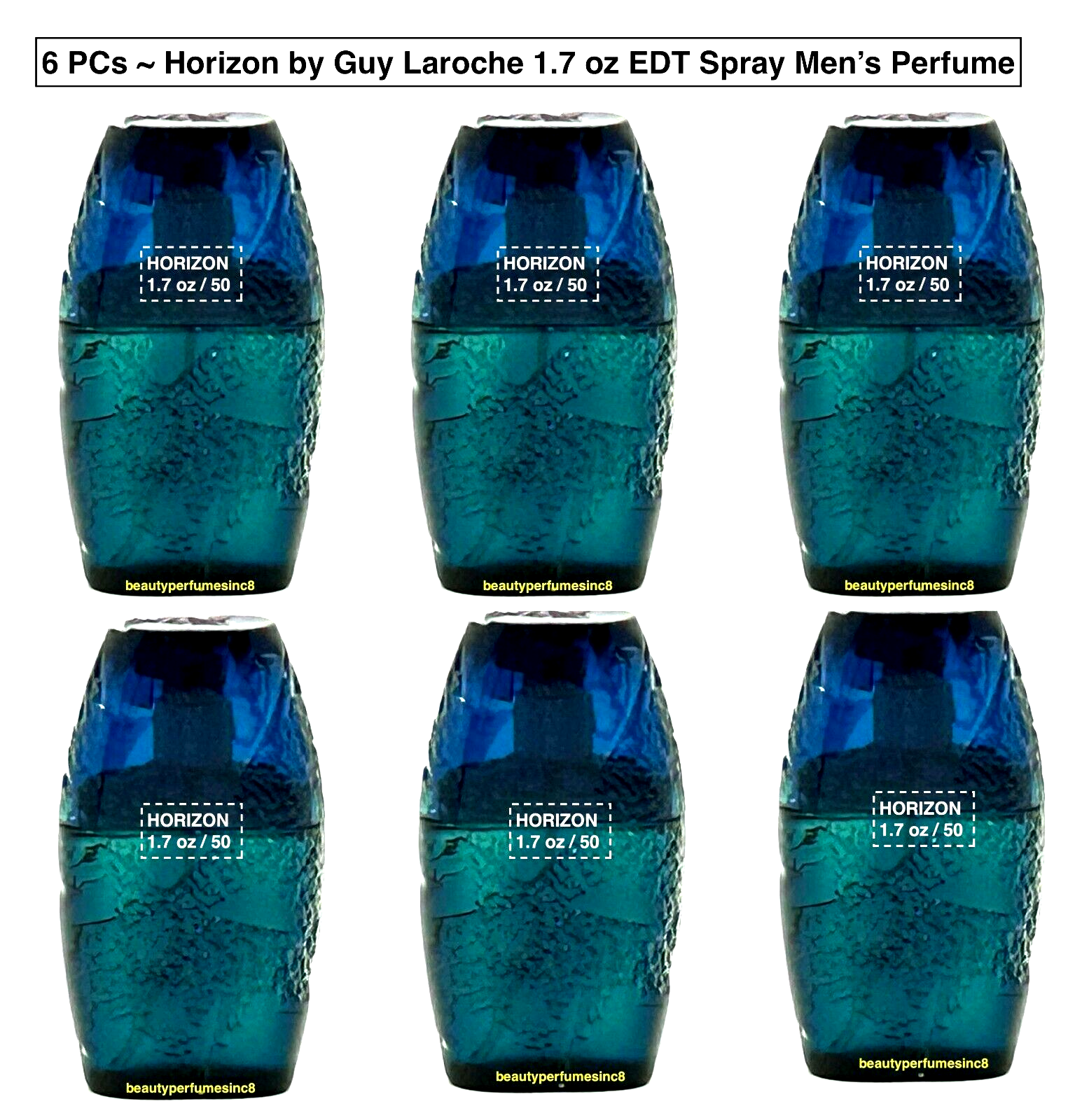 HORIZON by GUY LAROCHE 6 PCs - SIX 1.7 oz EAU DE TOILETTE SPRAY