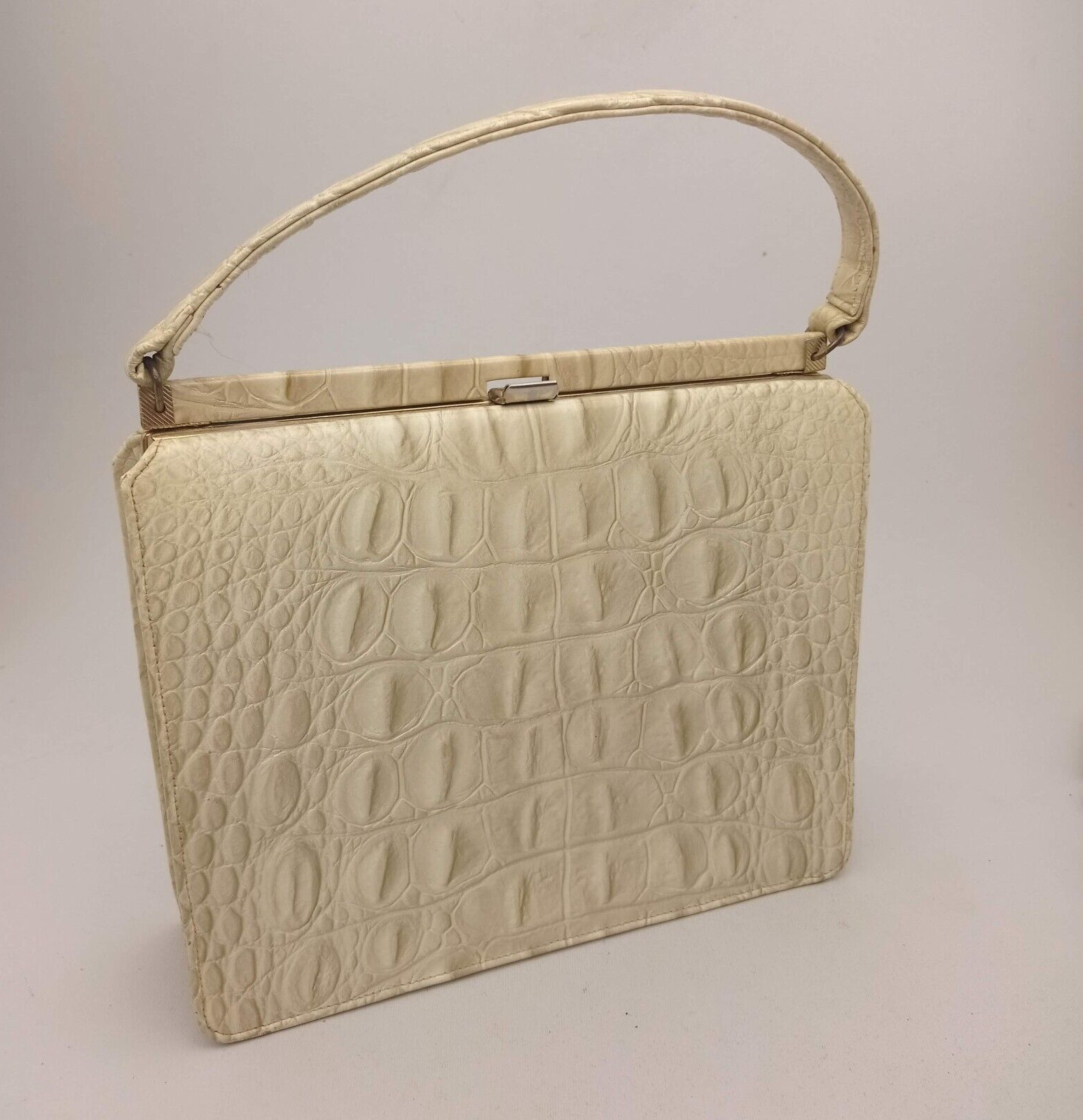 crocodile pattern silver gimmick bag