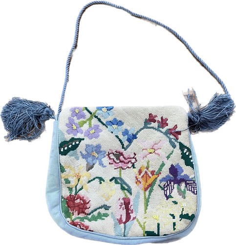 Elizabeth Turner Louisville VINTAGE Needlepoint Floral Purse