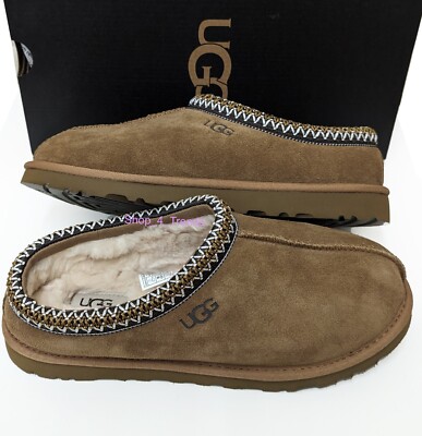 New Men's UGG Brand Moccasin Tasman Slip on Casual Slipper Shoes Black Chestnut
