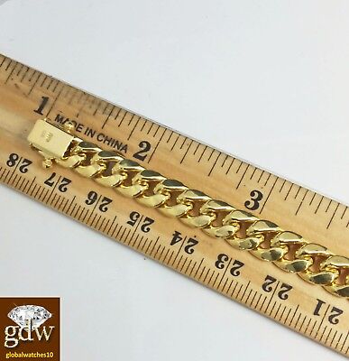 Pre-owned Globalwatches10 10k Yellow Gold Miami Cuban Bracelet 7mm 9 Inch Box Lock Strong Real 10kt Gold