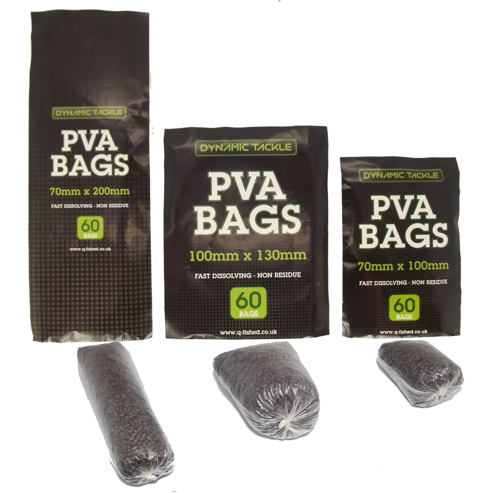 60 PVA BAGS 3 SIZES CARP COARSE FISHING TACKLE CHOOSE SIZE FAST