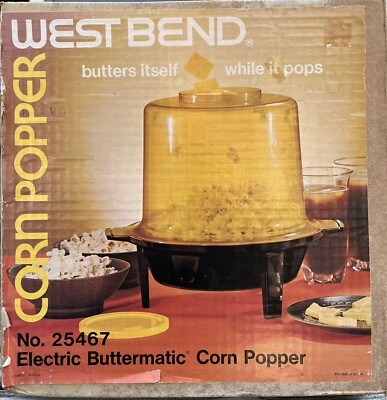 West Bend Buttermatic Electric 4 Qt Corn Popper # 25467 Popcorn NOS Vintage NEW