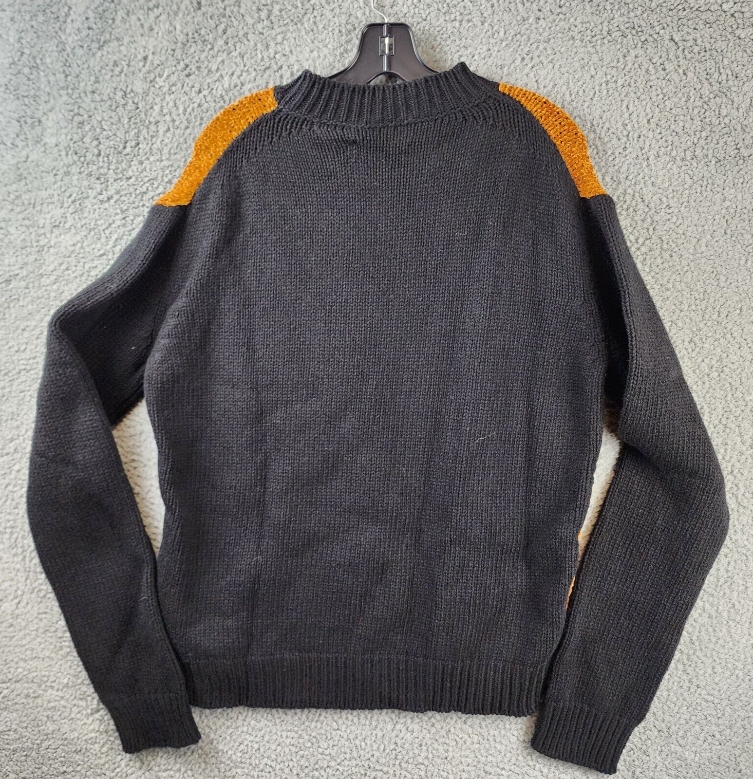 Pre-owned Marni X Carhartt Logo Intarsia Sweater Men's 48 Black/gold Wool-blend Longsleeve