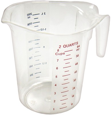 PMCP-200 Measuring Cup, Polycarbonate, 2-Quart, Clear