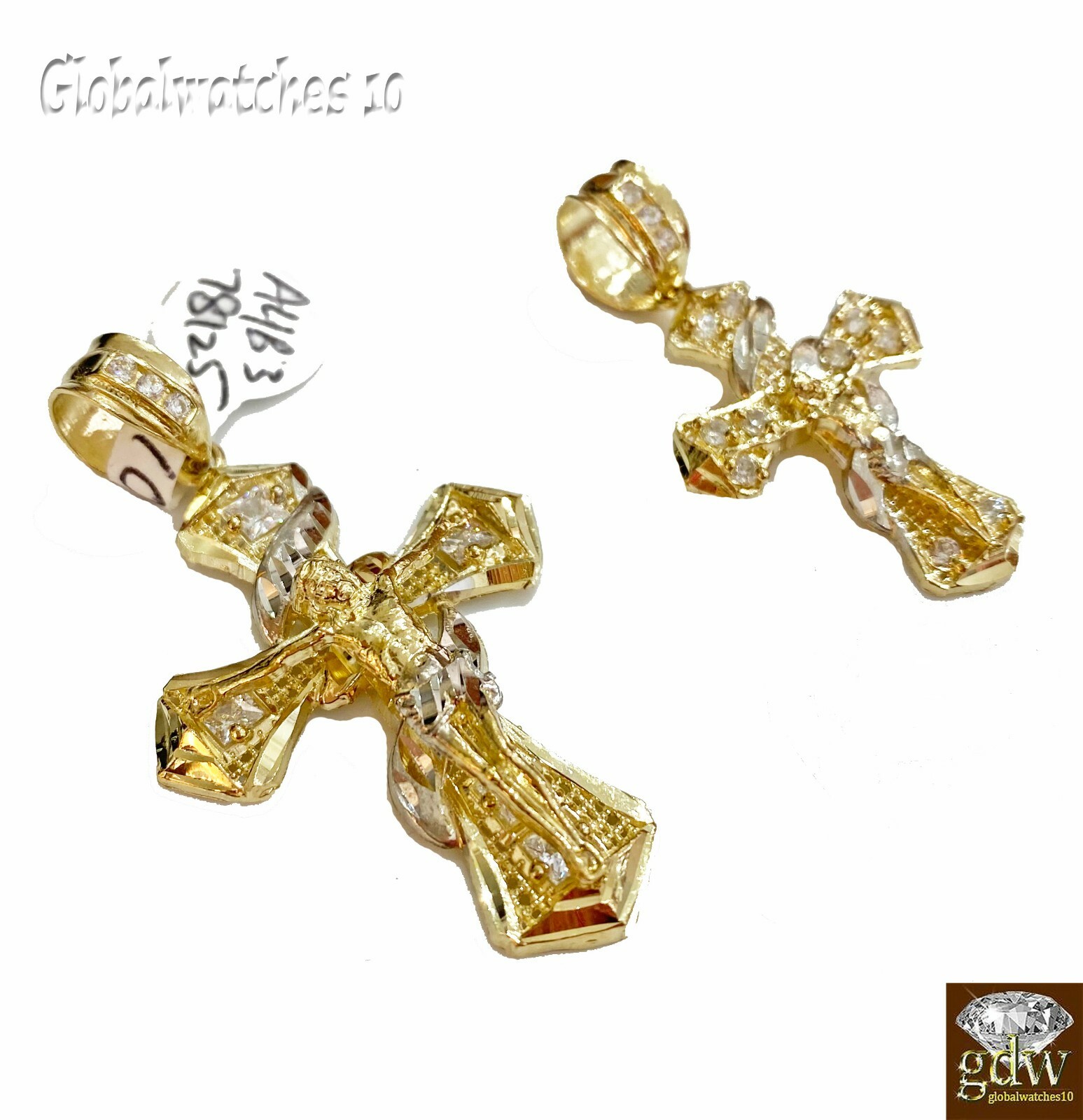 Pre-owned G&d 10k Gold Jesus Cross Charm Real 10k Yellow Gold Mens Jesus Cross Charm Pendant