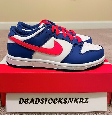 Nike Dunk Low PS White Bright Crimson CW1588 104 Preschool Szs