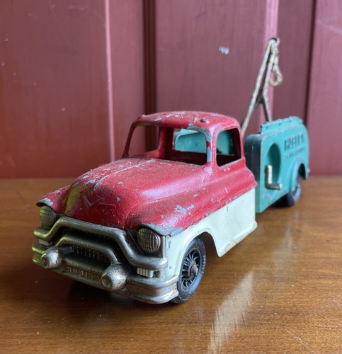 ミニカー Hubley toys truck&trailer HUBLEY LOW BOY Semi Trailer and Diesel Steam Roller Orange