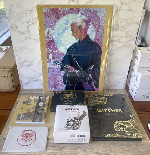 NEW Witcher Ronin Manga Kickstarter Deluxe Wanderer Posters Books Pin Set  Statue