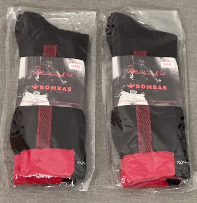 Bombas 2-Pack Mens Muhammad Ali x Championship Calf Socks Size Large
