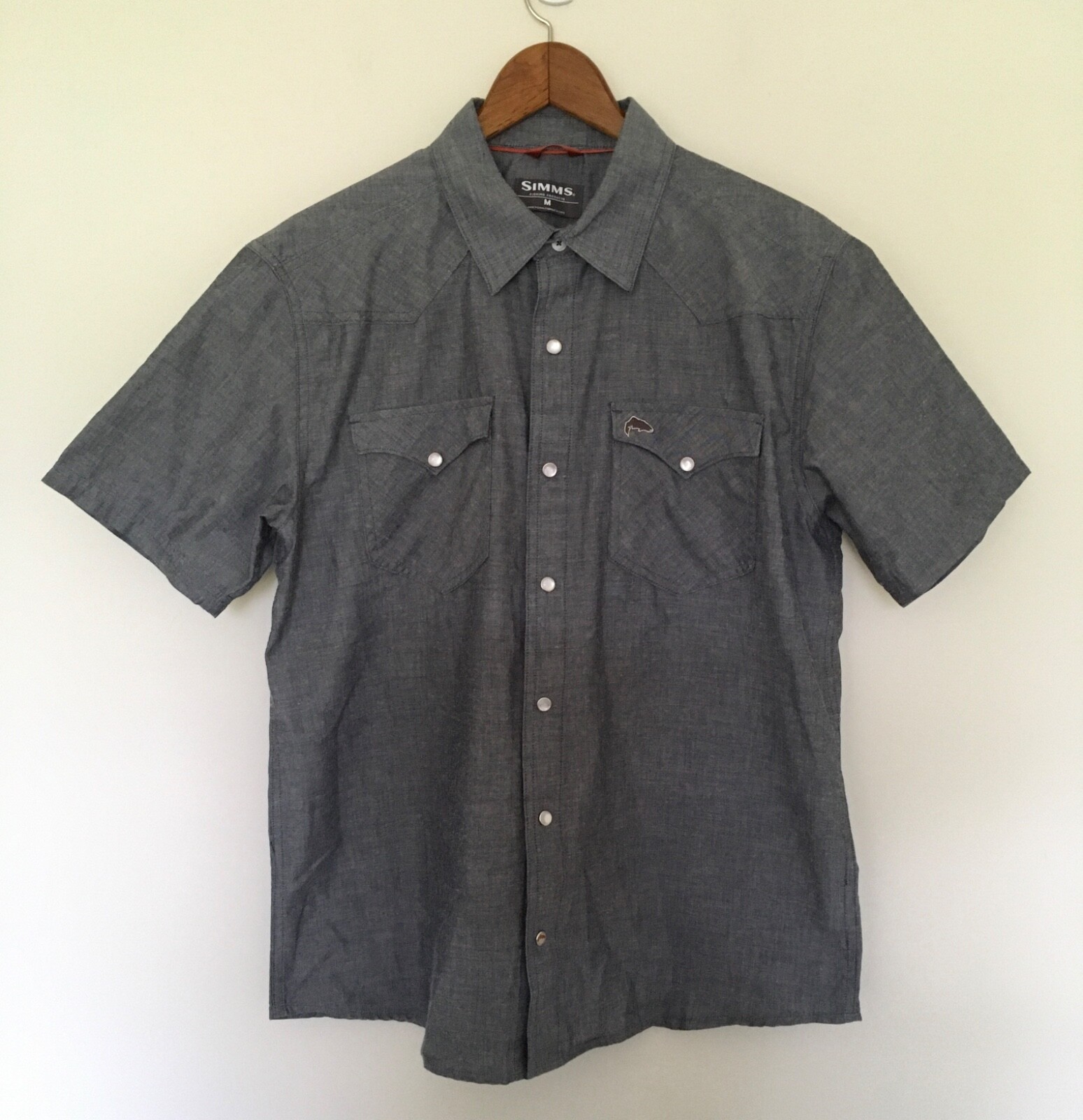 Simms No Tellum Shirt Men's Sz M Gray Short Sleeve Pearl