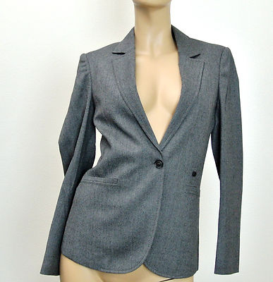 Pre-owned Gucci $1650 Authentic  Wool Jacket Blazer,interlocing Detail,42 270776 In Gray