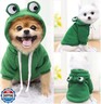 ChezAbbey Dog Hoodies Pet Frog Clothes Outfit Cat Warm Winter Sweater Coat Pullover Clothing Doggie Hooded Sweatshirts Puppy Apparel Cold Weather Costume for Chihuahua Small Medium Dogs XL