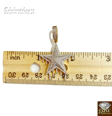 Pre-owned Globalwatches10 Real 10k Yellow Gold And Diamond Star Charm/pendant For Men/women, Angel In G-i