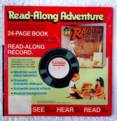 1981 Vintage INDIANA JONES RAIDERS OF THE LOST ARK Story Book & Record  LP