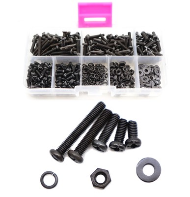 800pcs M3 Pan Head Phillips Machine Screws Nuts Washers Assortment Kit, Carbo...