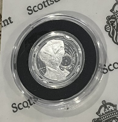 2022 Scottsdale Mint Ghana Alien 1/2oz .999 Fine Silver Coin in Capsule New NICE