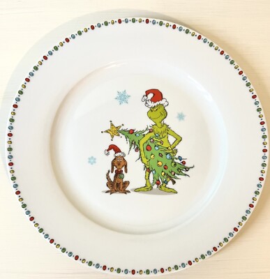 Set/2 How the Grinch Stole Christmas Dinner Plates with Max Quick Ship! NEW!